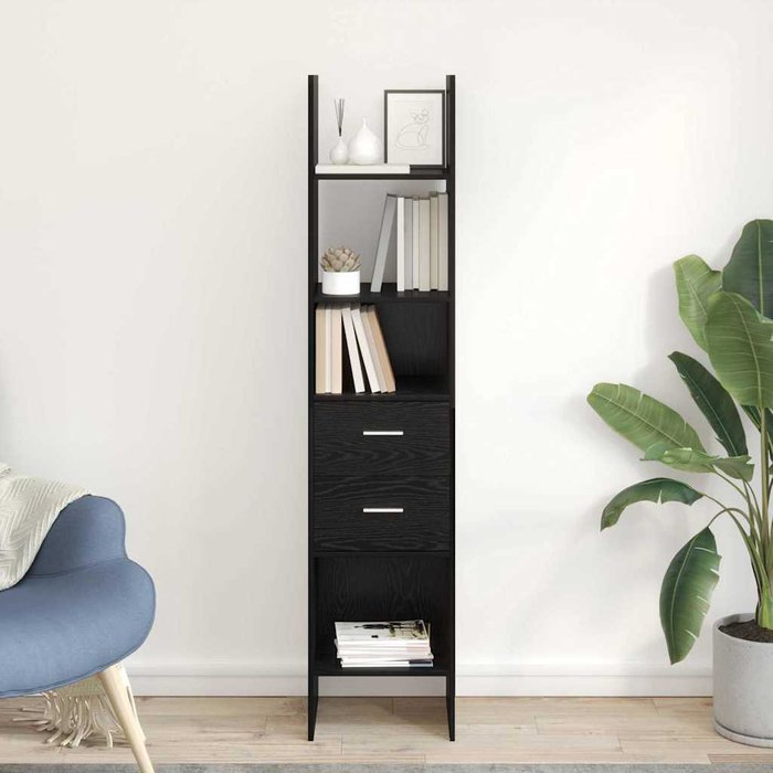 Librería de roble negro, 40 x 35 x 180 cm, madera de ingeniería. - pangivo