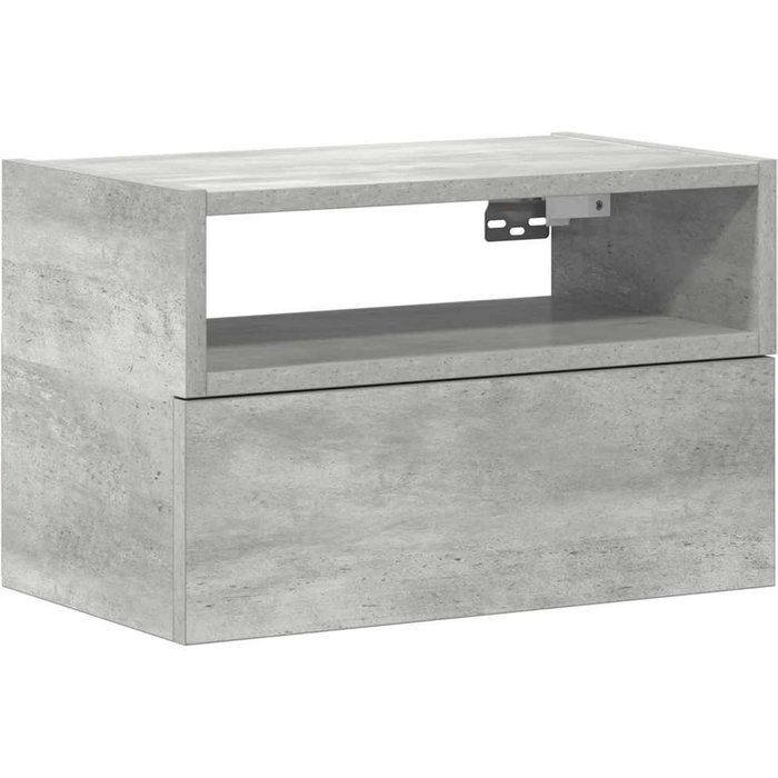 Mesita de noche de pared color gris hormigón 45x26x28,5 cm - comfortxl