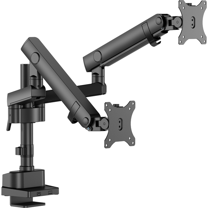 Soporte de mesa con muelle mecánico para 2 pc 17-35, ultra robusto, con mástil