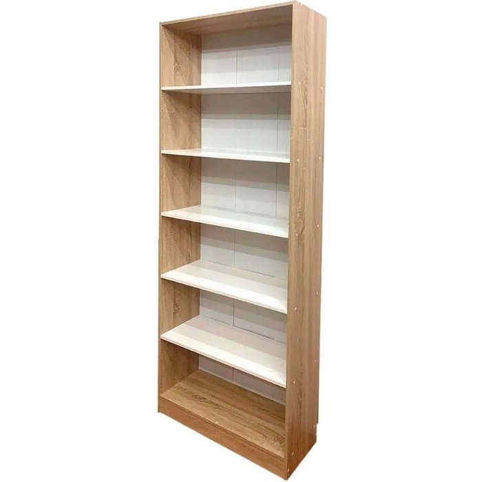 Estantería boreal 6 estantes cambria/blanco 202x80x28 cm