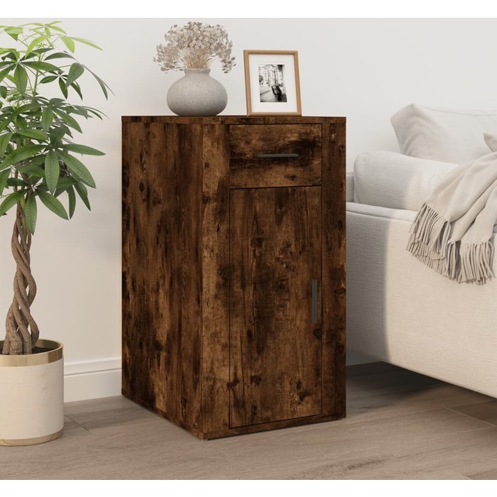 Mueble de oficina roble ahumado 40x49x75 cm madera contrachapada