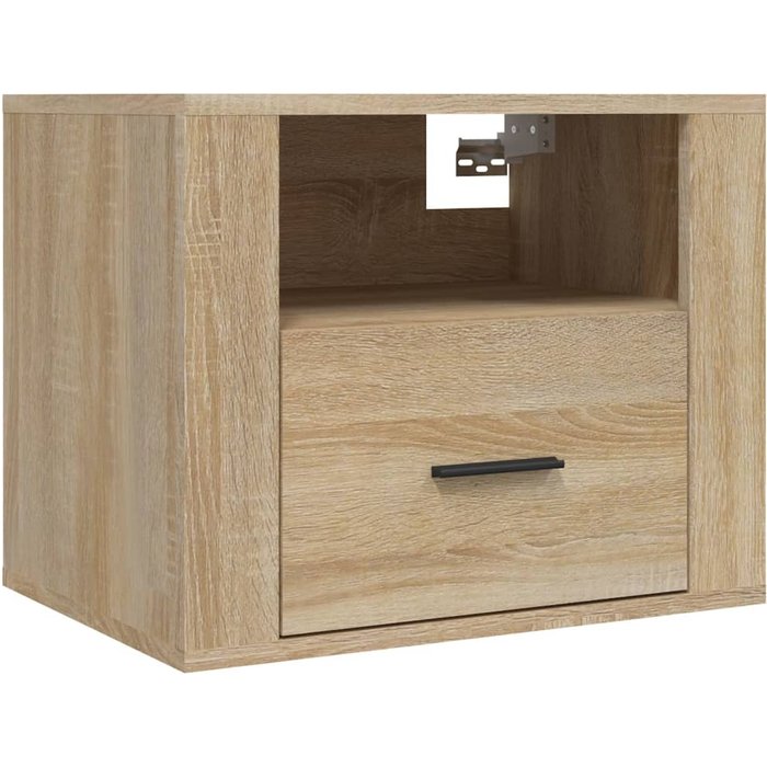 Mesita de noche de pared roble sonoma 50x36x40 cm