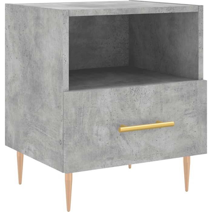 Mesita de noche madera ingeniería gris hormigón 40x35x47,5 cm - comfortxl