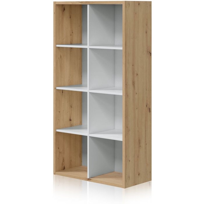 Estantería dess blanco artik (blanco mate) - roble nodi 71,5 x 137 x 33 cm