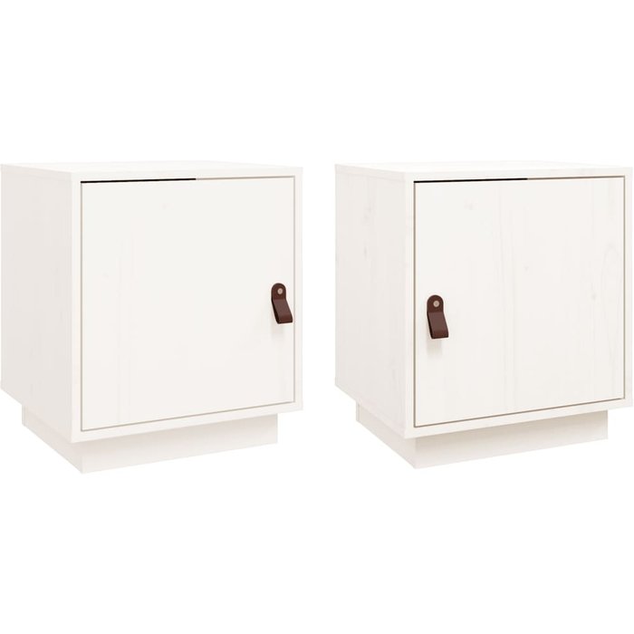 Mesitas de noche 2 piezas madera maciza de pino blanco 40x34x45 cm - comfortxl