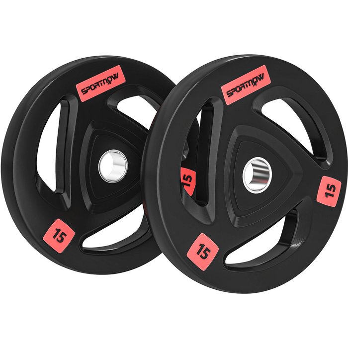 Discos de pesas sportnow metal, caucho negro 40x40x5 cm a91-254v05bk
