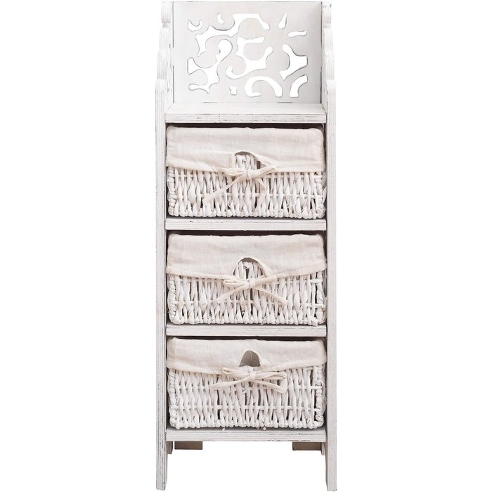 Cajonera 3 cajones rebecca mobilimadera blanco shabby chic 78x29x22