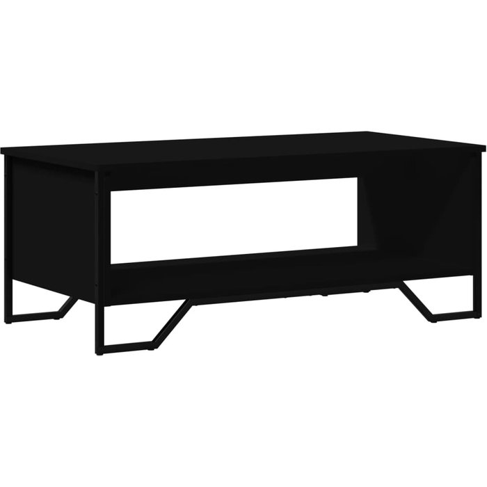 Mesa de centro de madera compuesta negra 100x51x40 cm - comfortxl