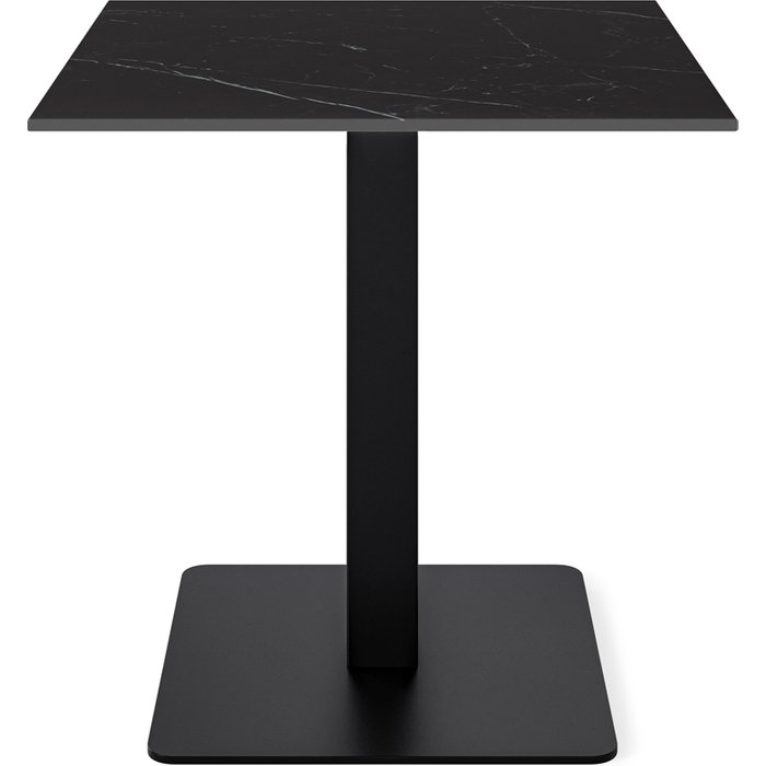 Mesa baja cuadrada angelica tapa porcelanico negra y pata negra