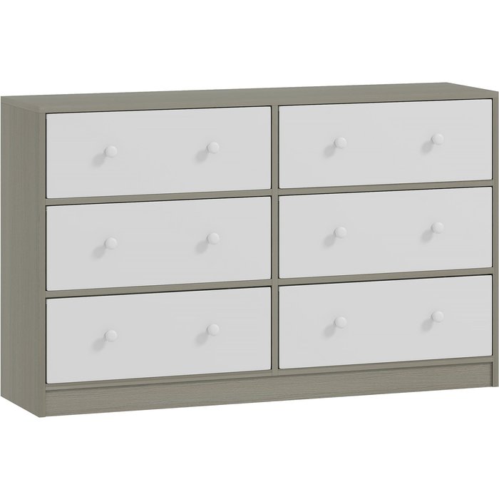 Cajonera de tela homcom mdf, tela no tejida blanco y gris 114x30x70 cm