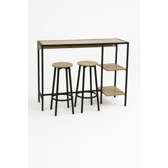 Regalos miguel - mesas bar - set bar mesa alta + 2 taburetes loku - negro