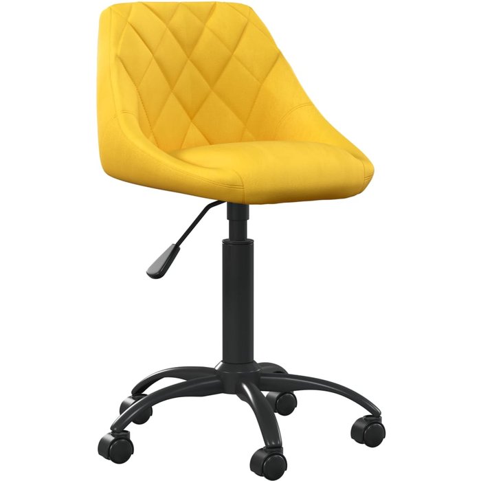 Silla de oficina de terciopelo amarilla mostaza — comfortxl