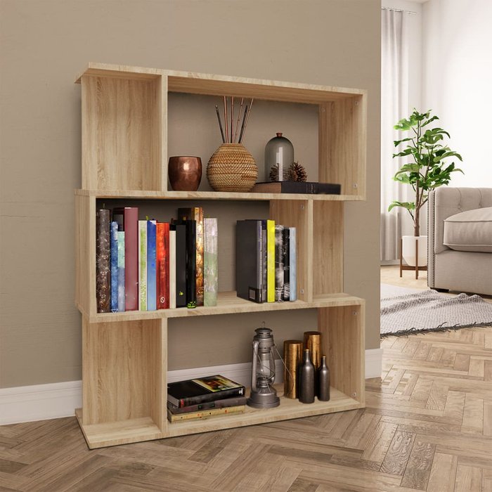 Librería/separador de ambientes roble sonoma 80x24x96 cm