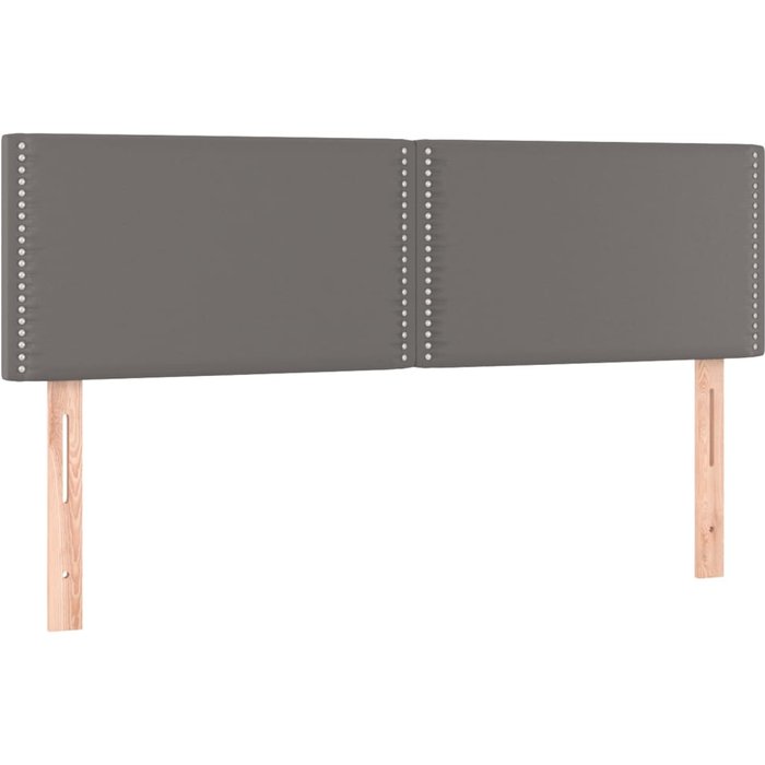 Cabeceros 2 unidades cuero sintético gris 72x5x78/88 cm - comfortxl