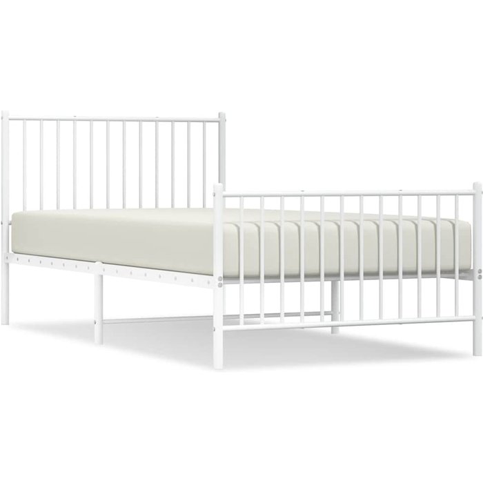 Estructura cama sin colchón con estribo metal blanco 100x200 cm — comfortxl