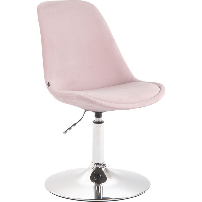 Silla de comedor maverick de terciopelo cromado rosa