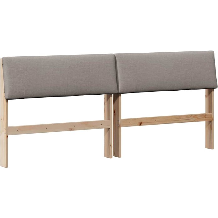 Cabecero cama - mueble cabecero tapizado taupé 200 cm madera de pino macizo