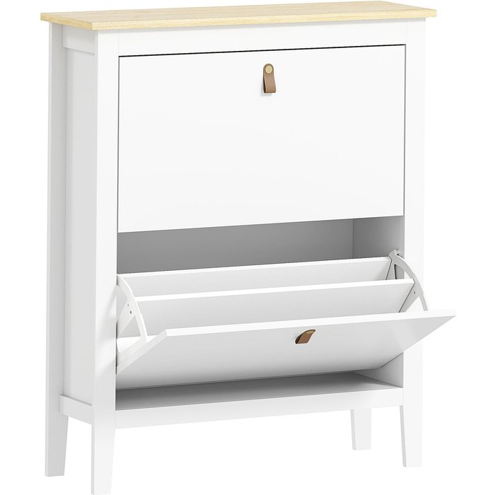 Mueble zapatero homcom melamina de madera blanco 80x24x95.5 cm