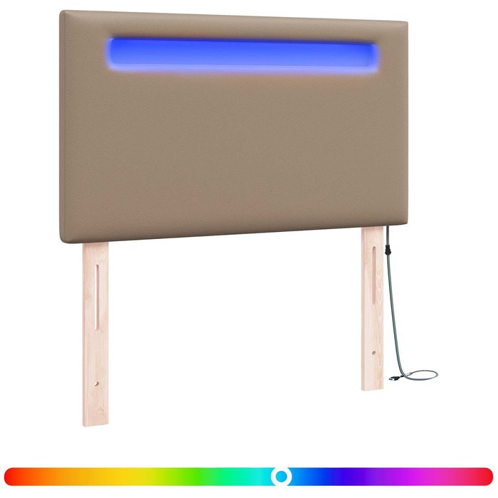 Cabecero cama - mueble cabecero led capuchino 100 cm cuero sintético