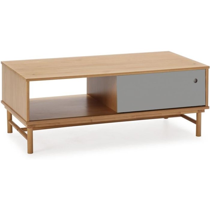 Mesa de centro magnus 1 puerta corredera y 1 hueco, madera maciza