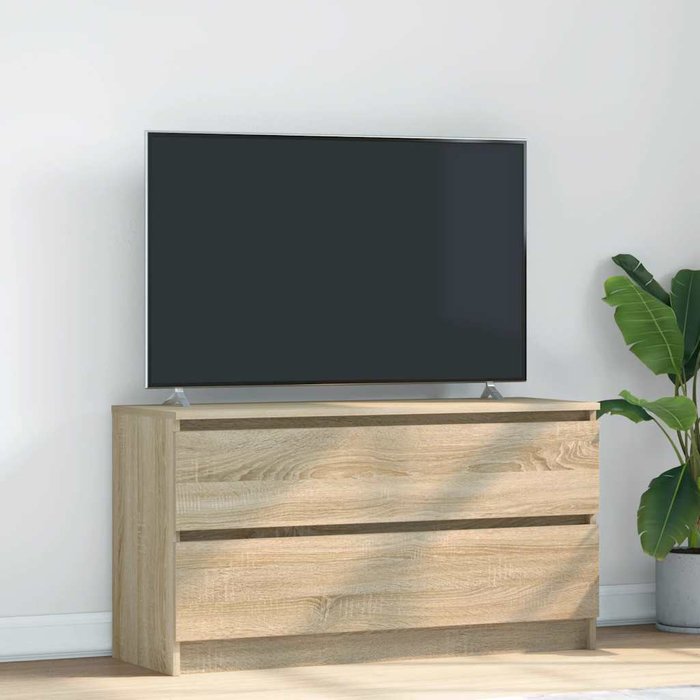 Mueble de tv madera de ingeniería roble sonoma 100x35x54 cm
