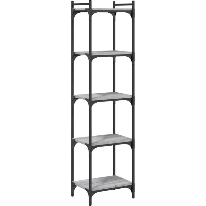 Librería 5 estantes madera ingeniería gris sonoma 40x30x154 cm – comfortxl