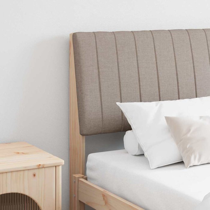 Cabecero tapizado taupé 200 cm madera de pino macizo vidaxl