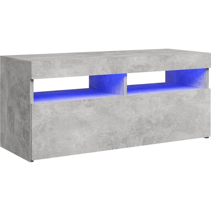 Mueble de tv gris hormigón con iluminación led 90x35x40 cm - comfortxl