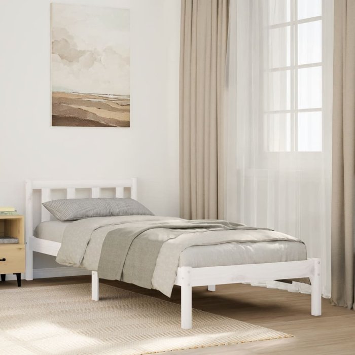 Estructura de cama extralarga sin colchón 100x210 cm madera maciza de pino