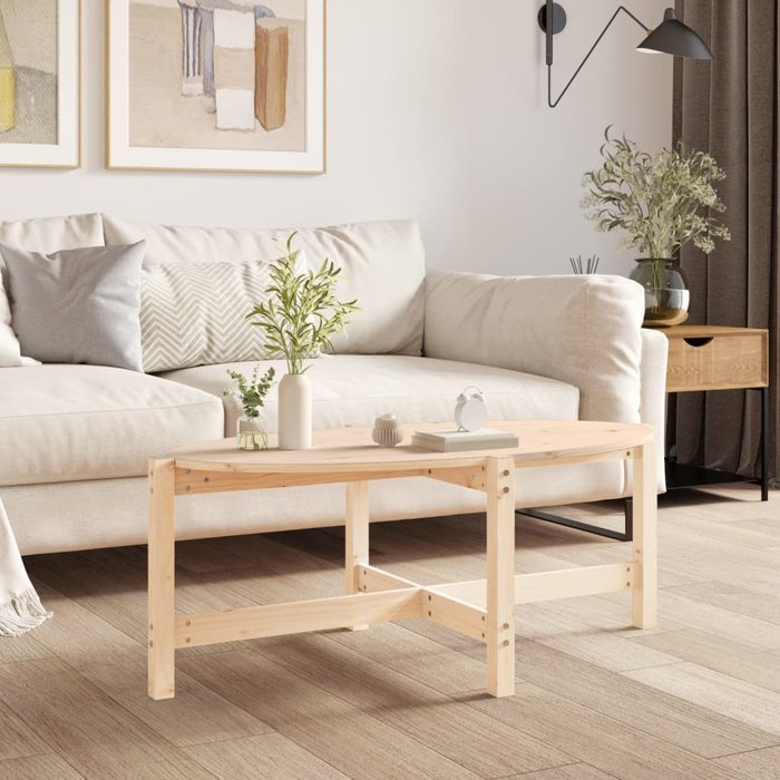 Mesa de centro de 118x63x45 cm, madera maciza de pino.