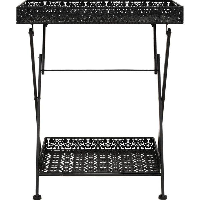 Mesa de centro plegable estilo vintage metal 58x35x72 cm negro - comfortxl