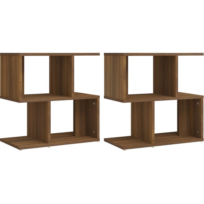 Mesitas de noche 2 piezas roble marrón 50x30x51,5 cm