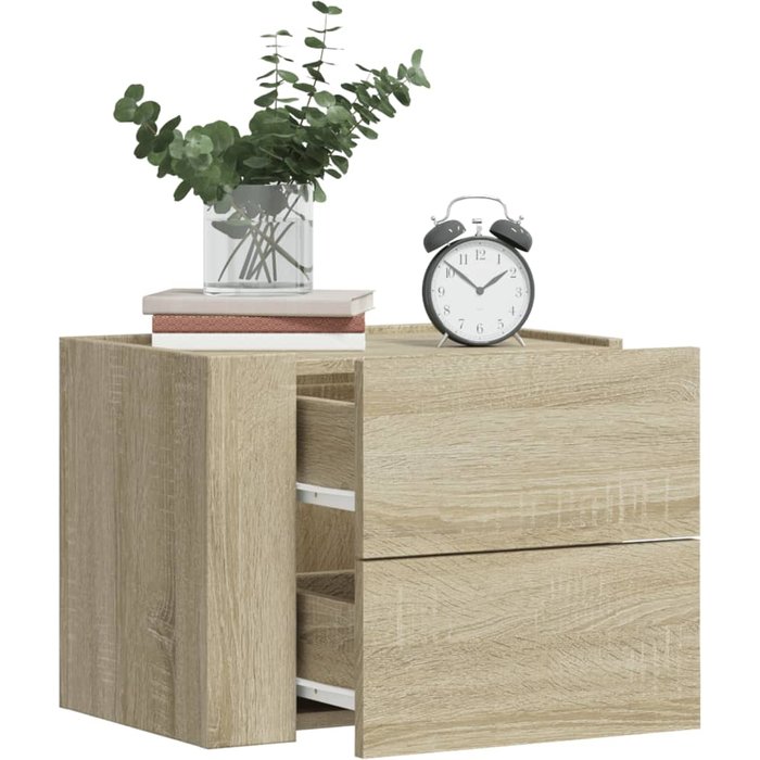 Maison exclusive - mesitas de noche de pared 2 unidades roble sonoma 45x30x35 cm