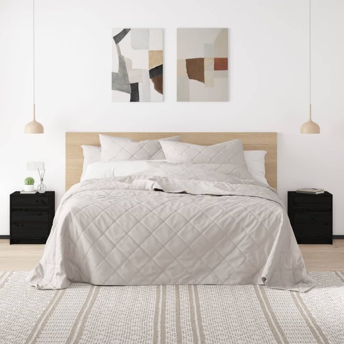 Maison exclusive - mesitas de noche 2 uds madera maciza pino negro 40x31x50 cm
