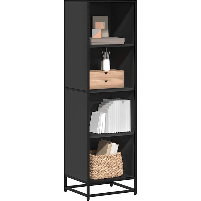 Librería negra 40x35x139 cm de madera contrachapada
