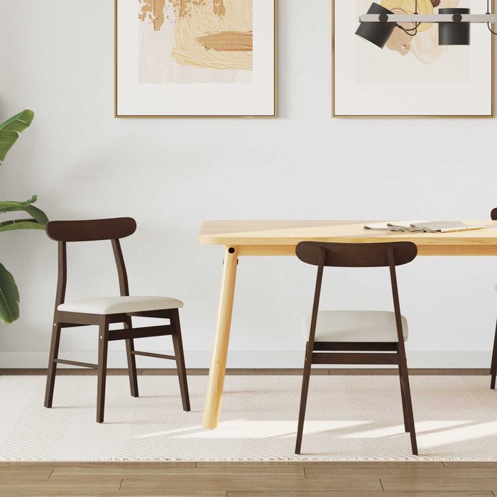 Silla de comedor 2 pcs marrón oscuro, claro vidaxl