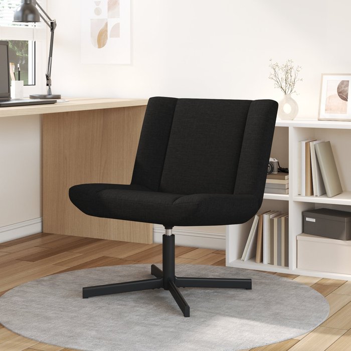 Silla giratoria negro 63 x 75 x 76 cm tela vidaxl