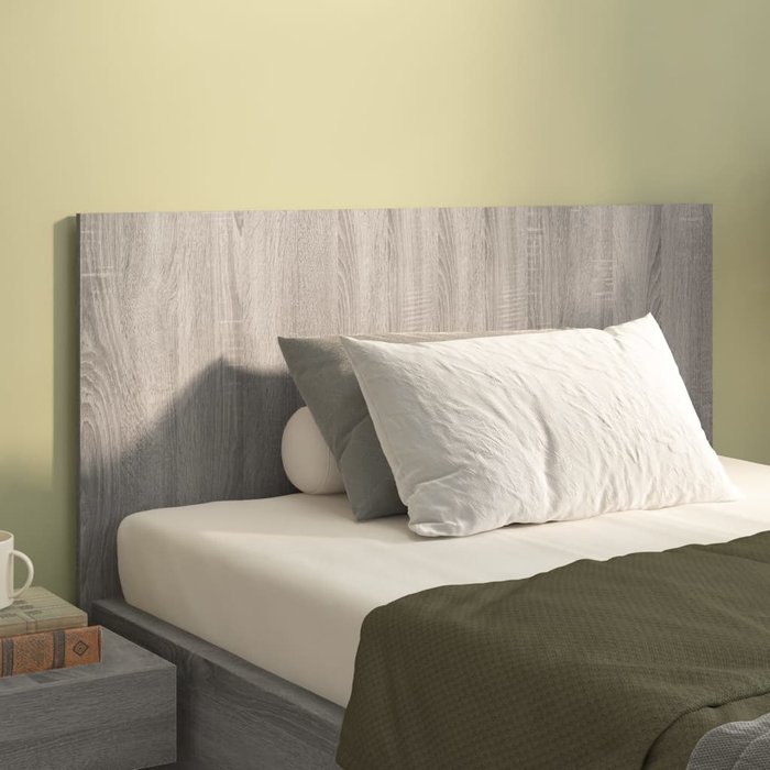 Cabecero de cama madera contrachapada gris sonoma 120x1,5x80 cm - comfortxl