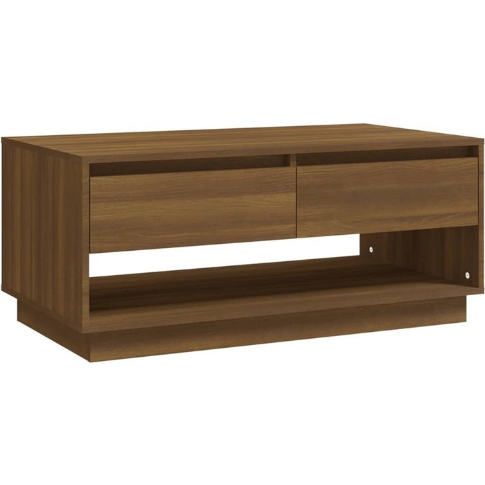 Mesa de centro de madera laminada de roble marrón 102,5x55x44 cm - comfortxl