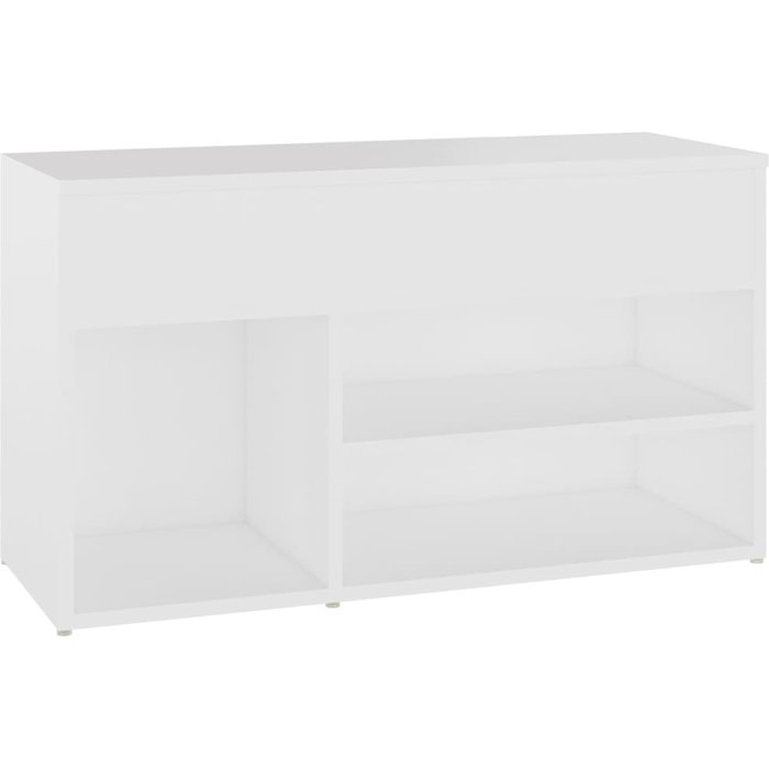 Banco zapatero de madera contrachapada blanco 80x30x45 cm - comfortxl