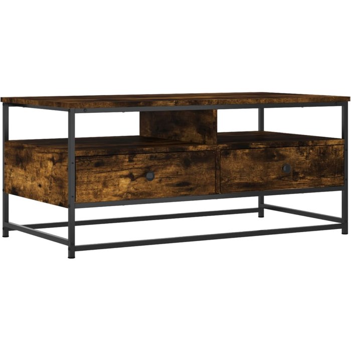 Mesa de centro madera de ingeniería roble ahumado 100x51x45 cm - comfortxl