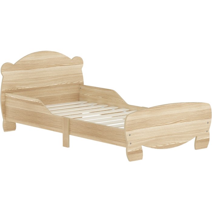 Cama para niños aiyaplay mdf madera natural 143.5x80x55 cm 313-022v80nd