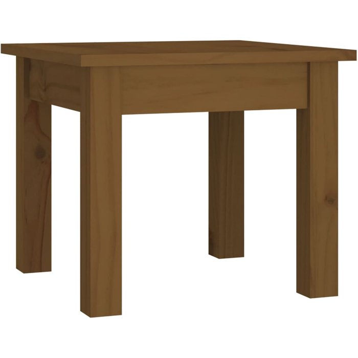 Mesa de centro madera maciza de pino marrón miel 35x35x30 cm - comfortxl