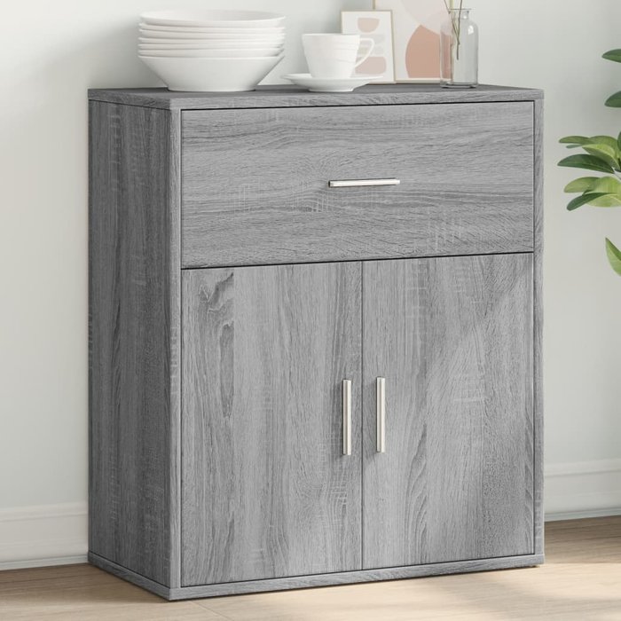 Aparador gris sonoma 60x31x70 cm de madera contrachapada