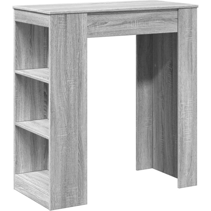 Mesa alta bar con estantes madera gris sonoma 95x47x103,5 cm