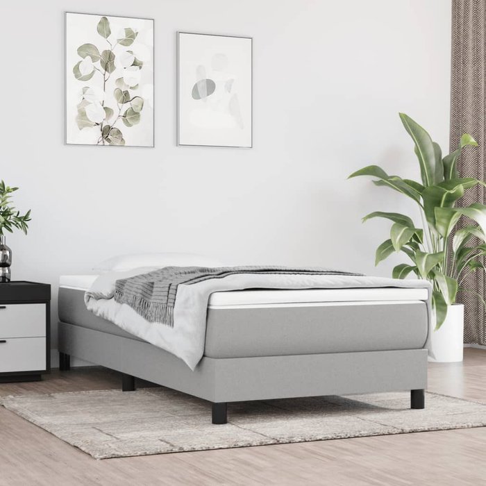 Maison exclusive - estructura de cama con somier tela gris claro 80x200 cm