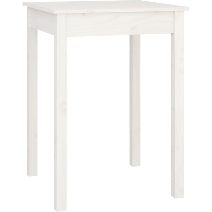 Mesa de comedor | mesa cocina madera maciza de pino blanca 55x55x75 cm cfw98335
