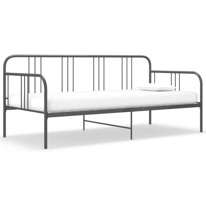 Estructura de sofá cama sin colchón metal gris 90x200 cm