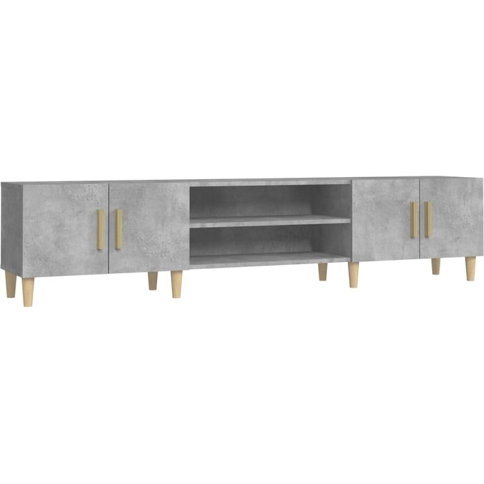 Mueble de tv de contrachapado gris hormigón 180x31,5x40 cm - comfortxl