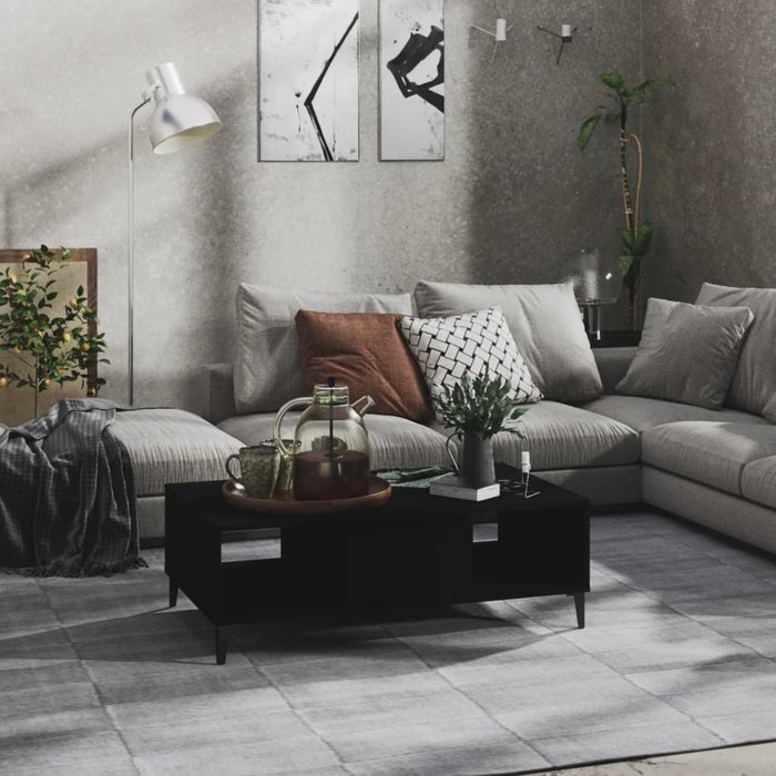 Maison exclusive - mesa de centro madera contrachapada negro 103,5x60x35 cm